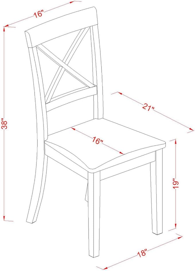 East West Furniture BOC-CAP-C Boston Kitchen Dining Chairs