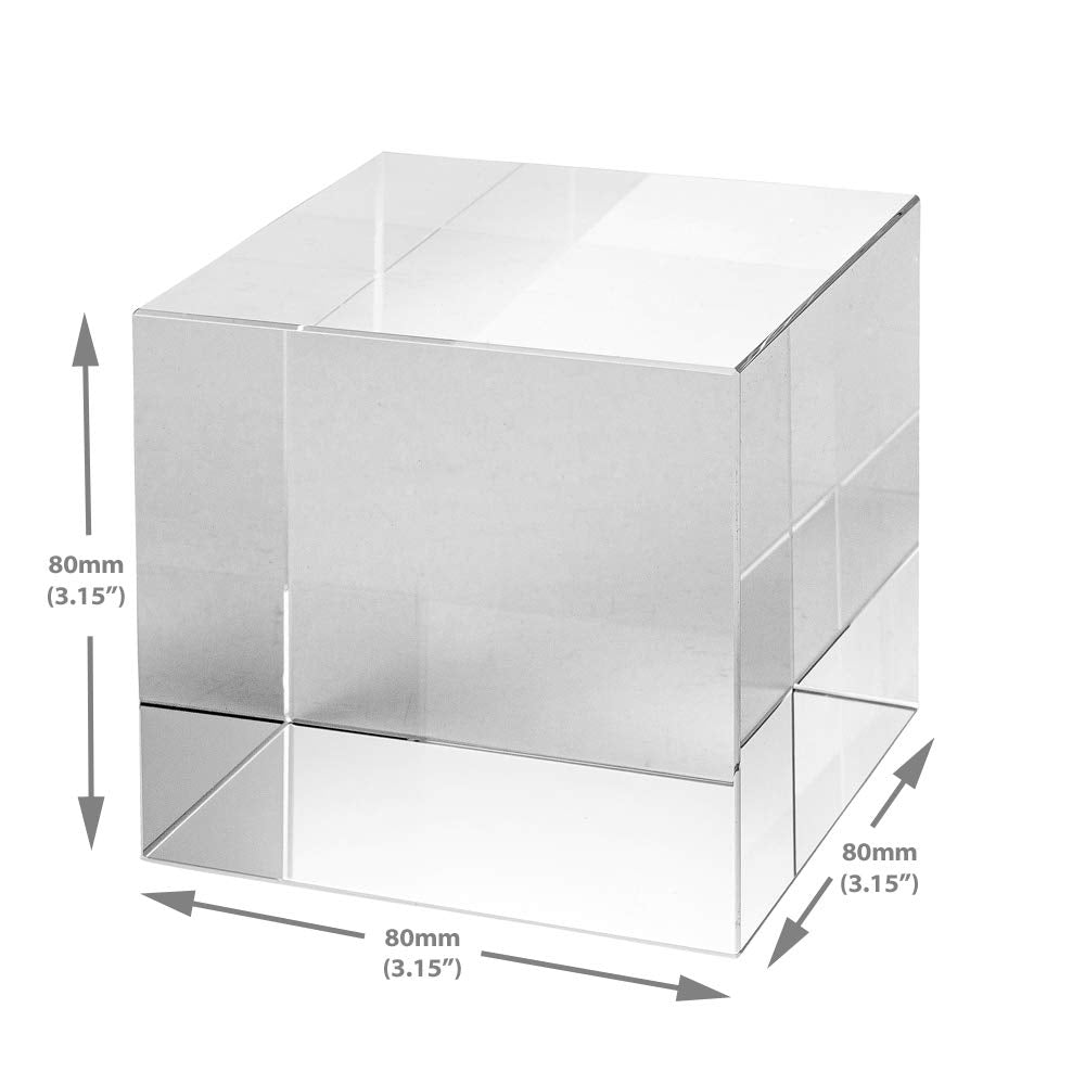 Amlong Crystal K9 Optical Glass Prism Cube, 80mm (3.1 Inch)