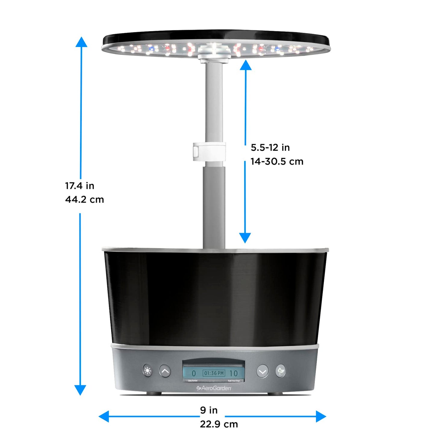 AeroGarden Harvest Elite 360 Indoor Garden Hydroponic System with LED Grow Light and Herb Kit, Holds up to 6 Pods, Platinum
