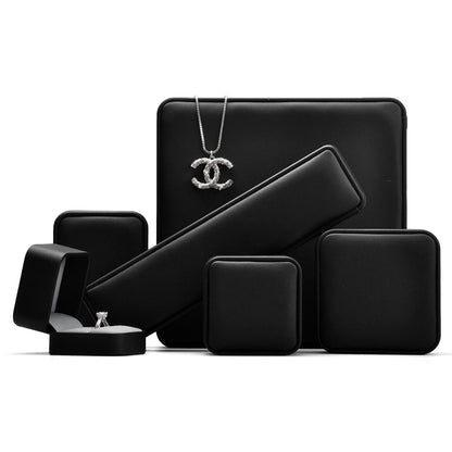Oirlv Premium Leather Ring Box Small Black Ring Gift Box Proposal Wedding Engagement