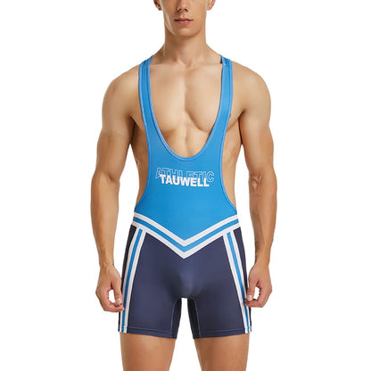 SPNSSTCR Men's Active Athletic Bodysuit Supporters Wrestling Singlet Jumpsuit Boxer Leotard Shapewear