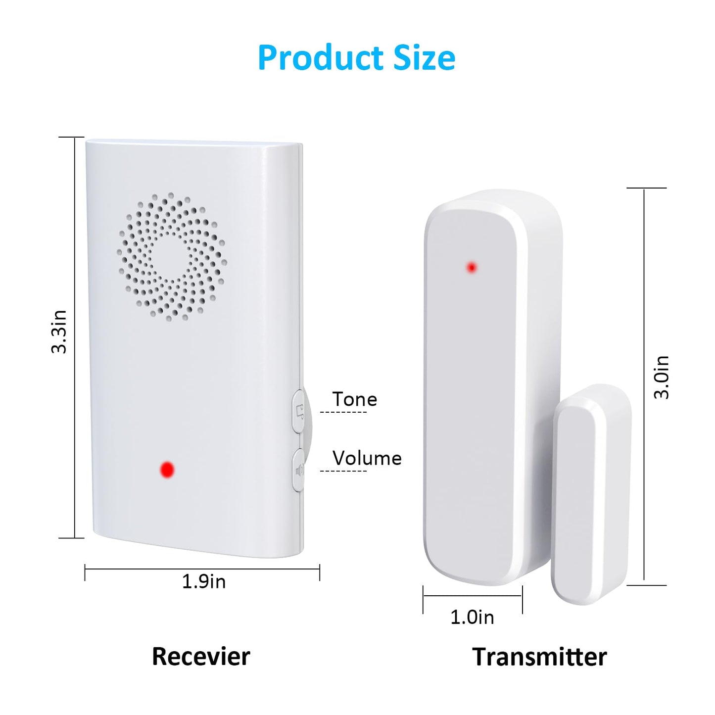 Wireless Door Sensor Chime, Door Open Alarm When Entry Business/Office/Store (500ft Range 51 Ringer Adjustable Volume) Home Alert Bell for Kid/Toddler Safety
