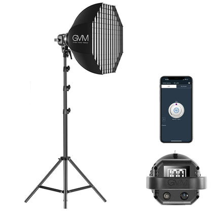 GVM 80W Photo Studio Lighting Kit, LED Video Light with Bowen Mount 23.6" Softbox, Tripod Stand, Continuous Output Daylight 5600K Lights for Photography
