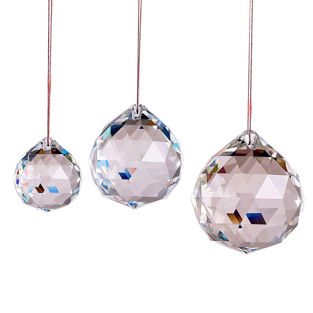 80mm Large Crystal Prism Suncatcher for Windows Hanging, Clear Glass Crystal Sun Catcher Beads Pendants Maker Balls for Indoor Outdoor Garden Feng Shui Home Decor
