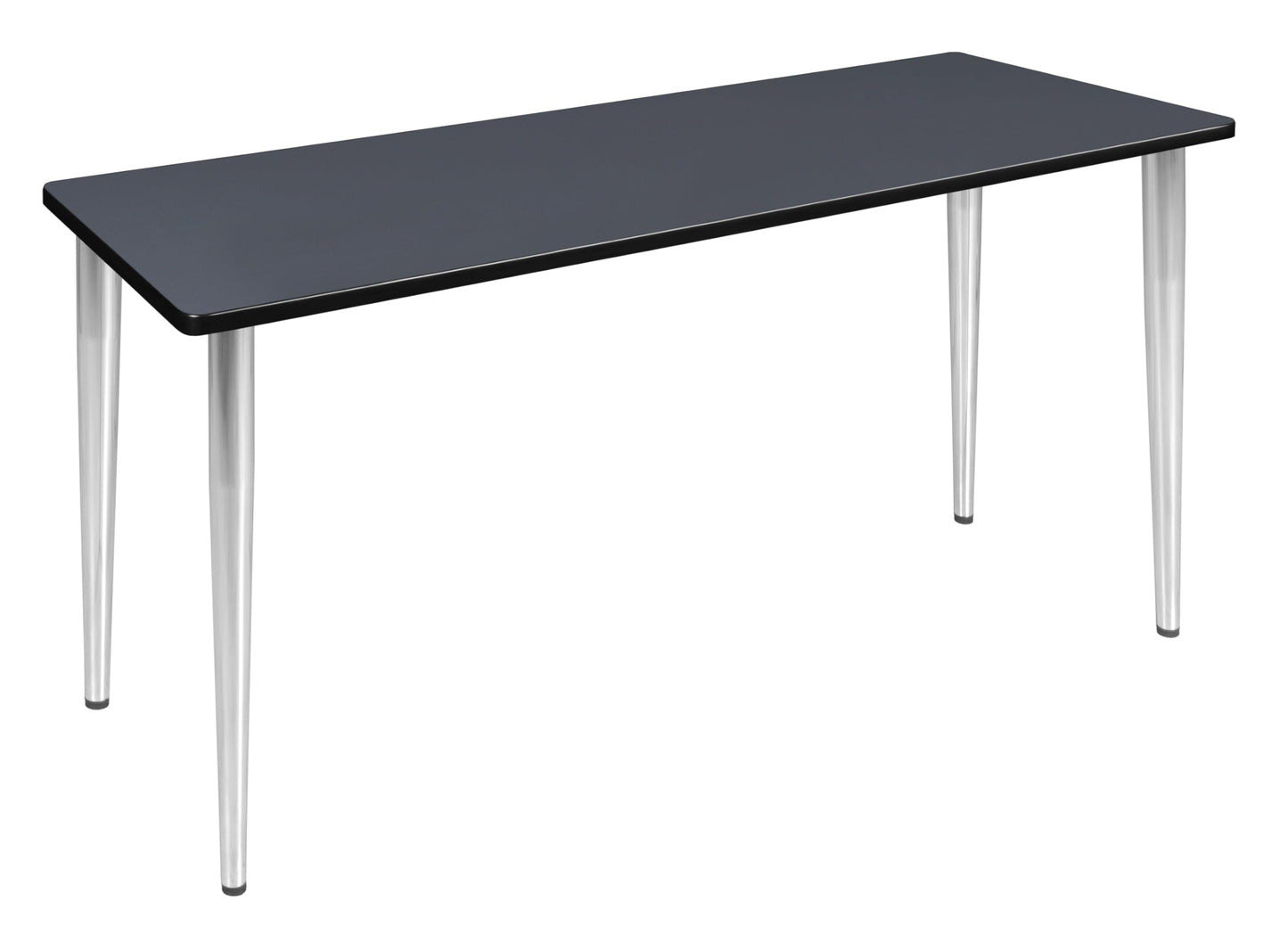 Romig Arco 66 x 24 in. Training Seminar Table- Grey Top, Chrome Tapered Legs