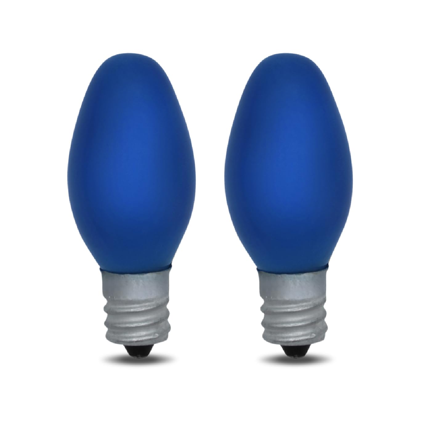 lumenivo 4W Replacement C7 Ceramic Blue Bulb 120V Incandescent Light Bulb for Holiday Decor, Small Night Light, Baby Showers, Christmas Bulbs - E12 Candelabra Base - 2 Pack