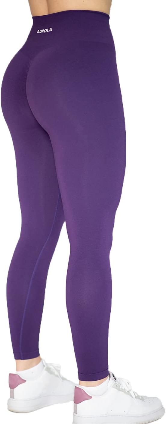 AUROLA Workout Leggings for Women Seamless Scrunch Tights Tummy Control Gym Fitness Girl Sport Active Yoga Pants