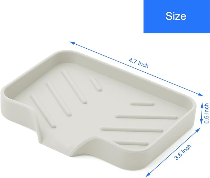 Sponge Holder with Drain Spout, Silicone Sponge Tray
