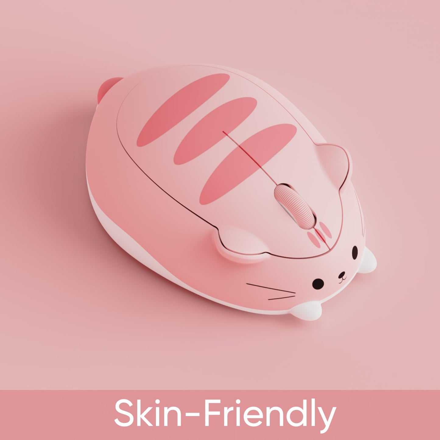 Akko Cat Theme Wireless Gaming Mouse, 2.4G GHz with a USB Receiver, Cute Optical Cordless Cartoon Mice for Computer/Laptop/Desktop/PC, Compatible with Mac/Win (Gray Mimo)