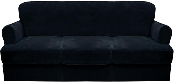 CUCRAF T Cushion Sofa Cover 4 Piece Slipcovers, Soft Thick Velvet Couch Cover