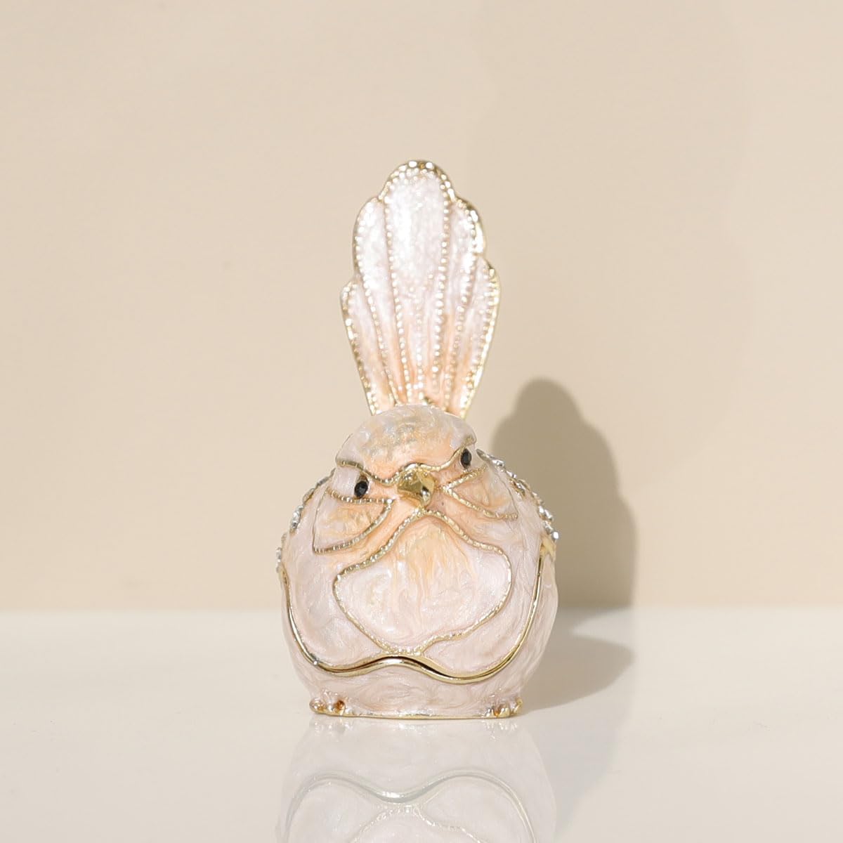 SIQIZHOU Bird Trinket Box Golden Crystal Enameled Hand-Painted Hinged Animal Jewelry Box, Elegant Home Decor & Unique Gift for Bird Lovers decor for home