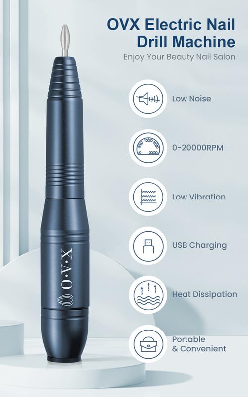 Portable Electric Nail Drill Machine, Professional 20000 RPM USB Manicure Pedicure Drills for Acrylic Nails Gel Polishing Shape Tools
