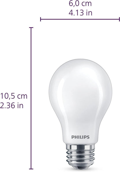PHILIPS LED 75W A19 4-Pack Ultra Definition Daylight (5000K) 1100 Lumen (9W = 75W) Dimmable Frosted Flicker-Free Light Bulbs