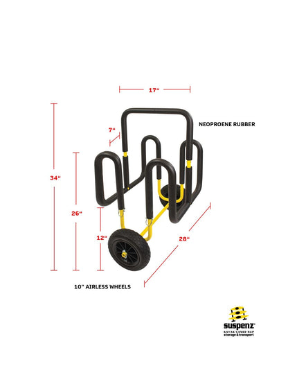 Suspenz Double-Up SUP Beach Cart with Balloon Wheels, Sand Trolley for 2 Stand Up Paddle Boards and Surfboards (22-9944)