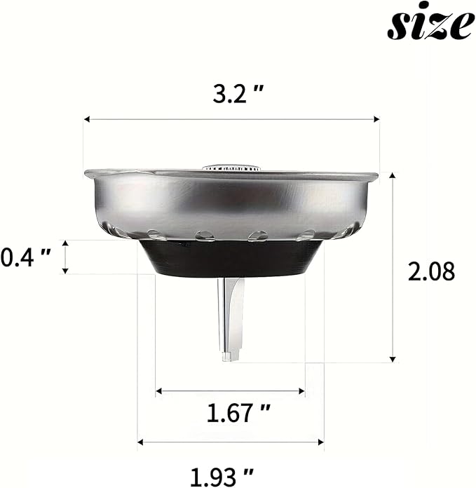 2 Pack Kitchen Sink Strainer & Stopper Combo