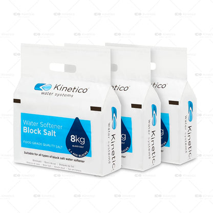 Kinetico Block Salt for Water Softeners - Genuine Kinetico Product - Delivers Superior Performance - 3 packs with 6 salt blocks in total
