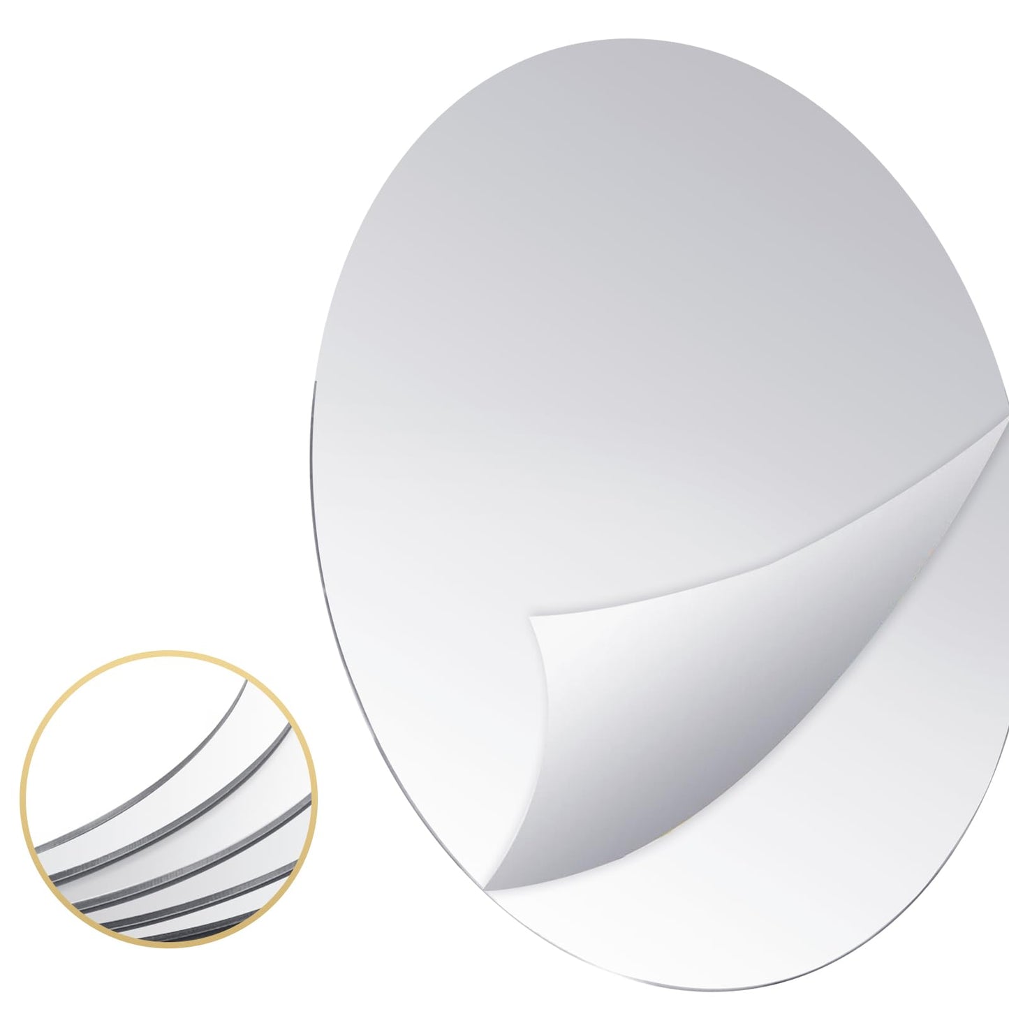 Hooshion 6 Pcs 7.87 Inch Round Mirror Candle Plate, Circle Mirror Centerpieces, for Table Centerpieces & Wedding & Christmas Decorations & Baby Shower Party (7.87'' Silver)
