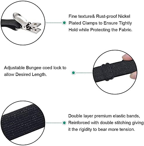 8Pcs Adjustable Bed Sheet Straps Clips, Elastic Mattress Sheet Fasteners Holder