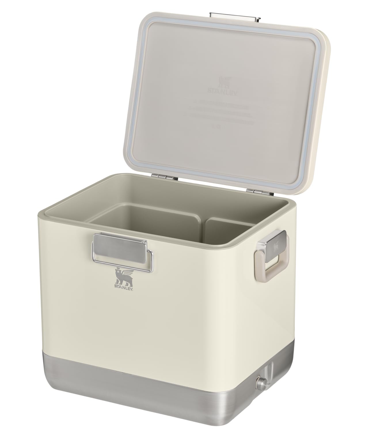 STANLEY Lifted Spirits™ Stainless Steel Cooler | Vacuum Insulated Hard Cooler | Leakproof VaultSeal™ Latch | Premium 18/8 Recycled Stainless Steel | BPA-Free | 55 qt | Cream Gloss