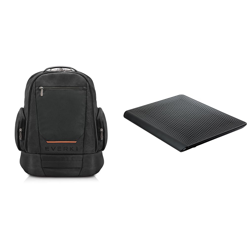 Everki ContemPRO 117 Large Spacious 18.4-Inch Gaming or Workstation Laptop Backpack & Targus Portable Chill Mat HD3 Gaming with 3 Ultra-Quiet Fans and Integrated Airflow Ventilation