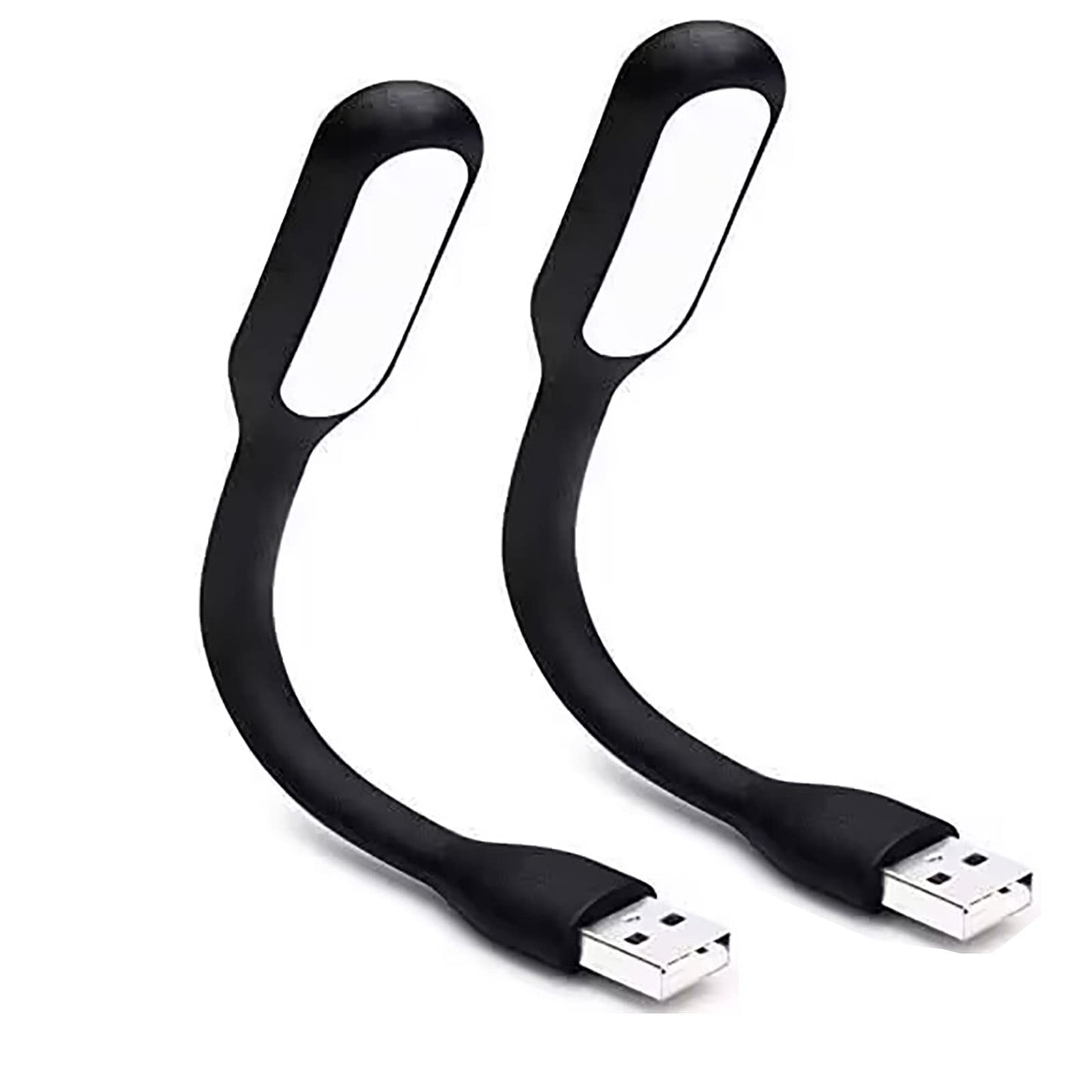 Mini Flexible Light, Portable USB Led Reading Night Lamp for PC Laptop Computer Notebook Power Bank - 2 Pack (Black)