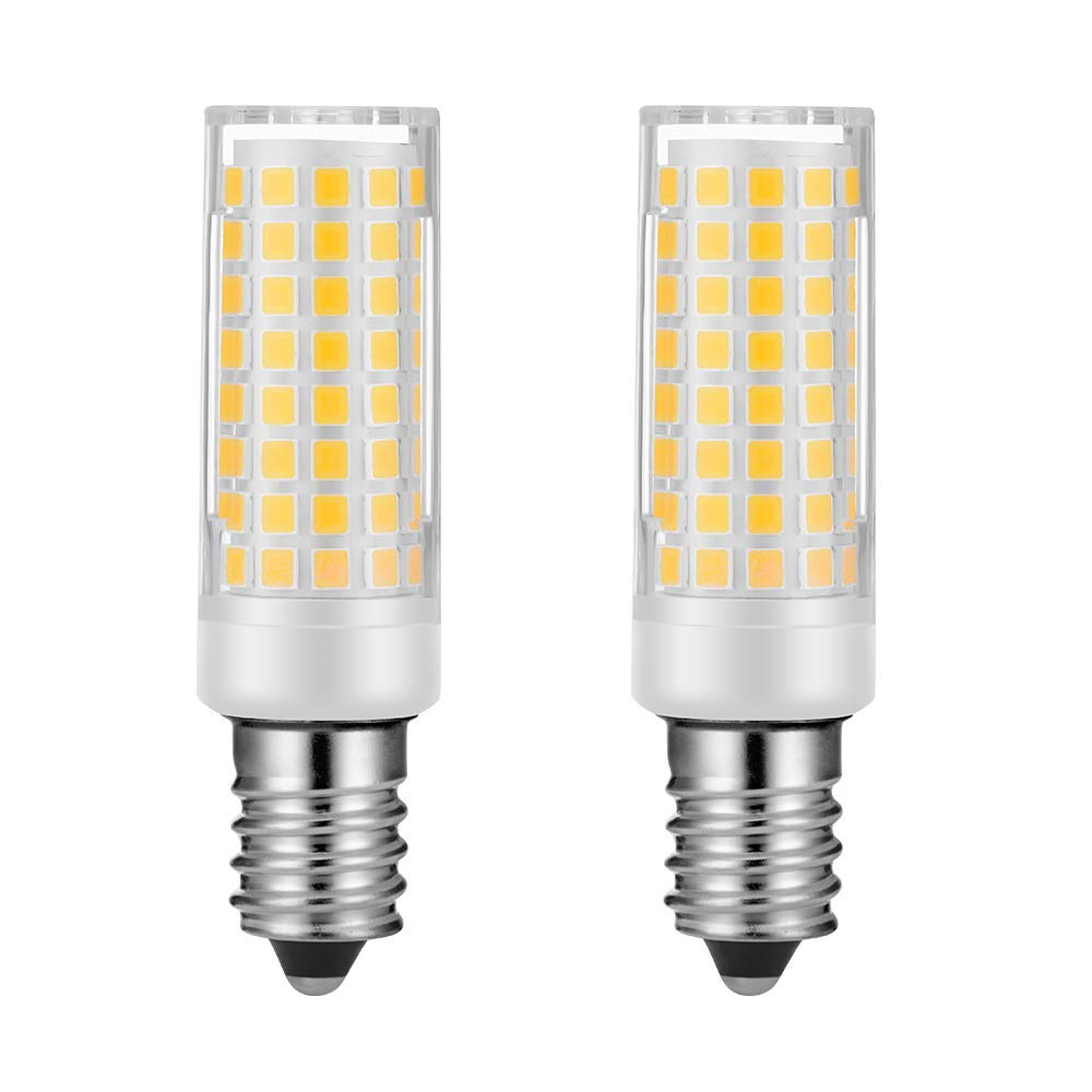 X-Molin E14 LED Refrigerator Light - Bulbs for Sewing Machines, Hood Hoods, Salt Stone lamp, Salt Crystal lamp-E14 Freezer LED Lamp, 500 Lumen AC110V-130V- 2Pack (3000K Warm White)