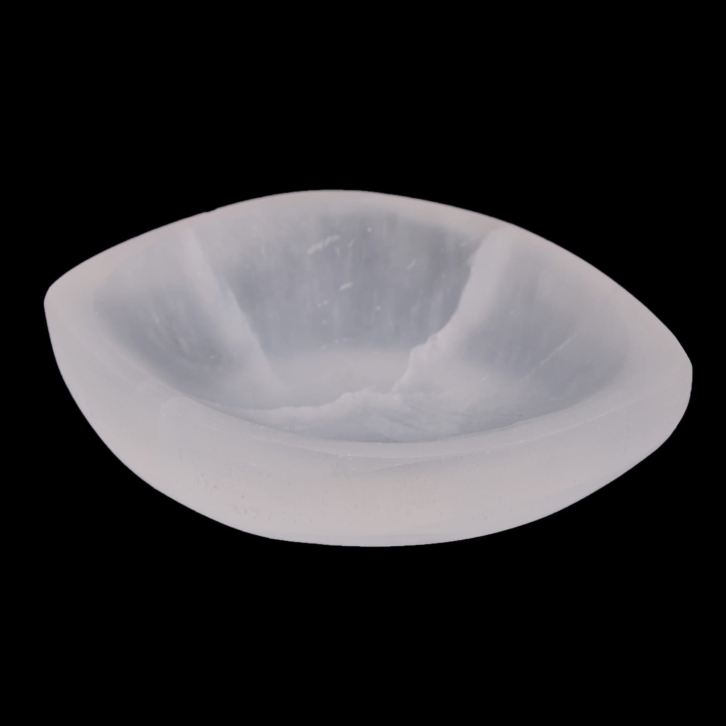AMOYSTONE Natural Selenite Bowl Leaf Shaped 4" - Charging Tray for Crystals Creative Dish Jewelry Storage Bowls for Home Decor