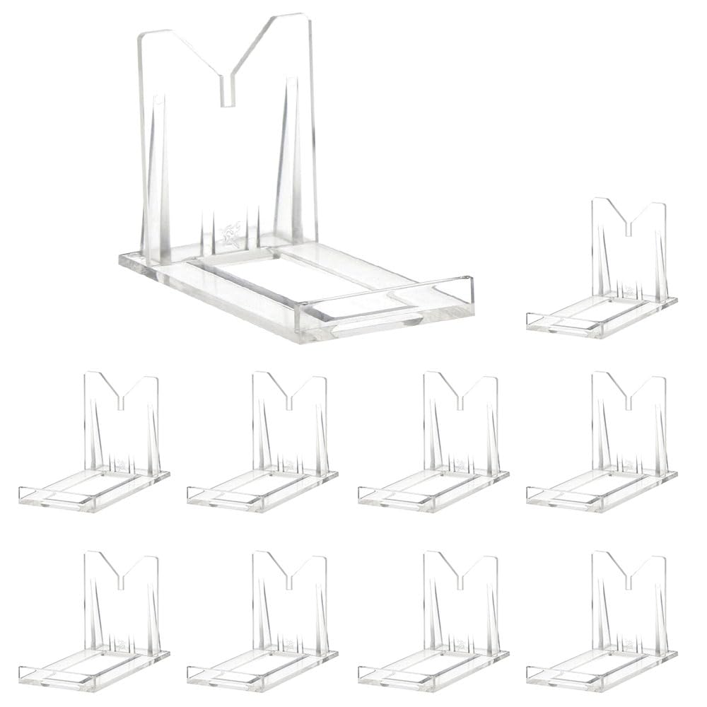 OnFireGuy (10) 2" Adjustable Two Part Adjustable Clear Acrylic Plastic Display Stand Easel for Mineral Fossil Slice Agate Slab Geode Seashell