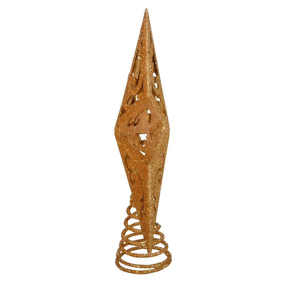 Kurt Adler H9100 8-Inch Gold Glittered 5 Point Star Treetop