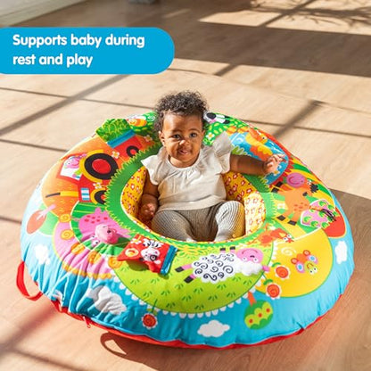 Galt Playnest, Farm - Baby Sit Me Up with Inflatable Ring, Head and Neck Support, 8 Sensory Activities,100cm Diameter and Machine Washable Cover - Easy Travel, Suitable from Birth - Ages 0 Months Plus