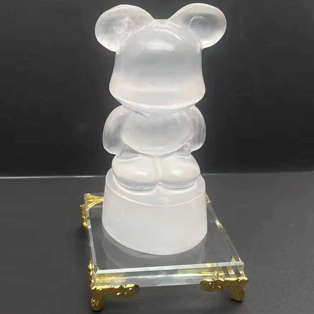 WAYUTO Crystal Glass Square Display Base Transparent Clear Glasses with Metal Supporting Feet Sculpture Decorations Display Stand for Trophy Jewelry Figurines Collectibles Home Decor Silver Supporters