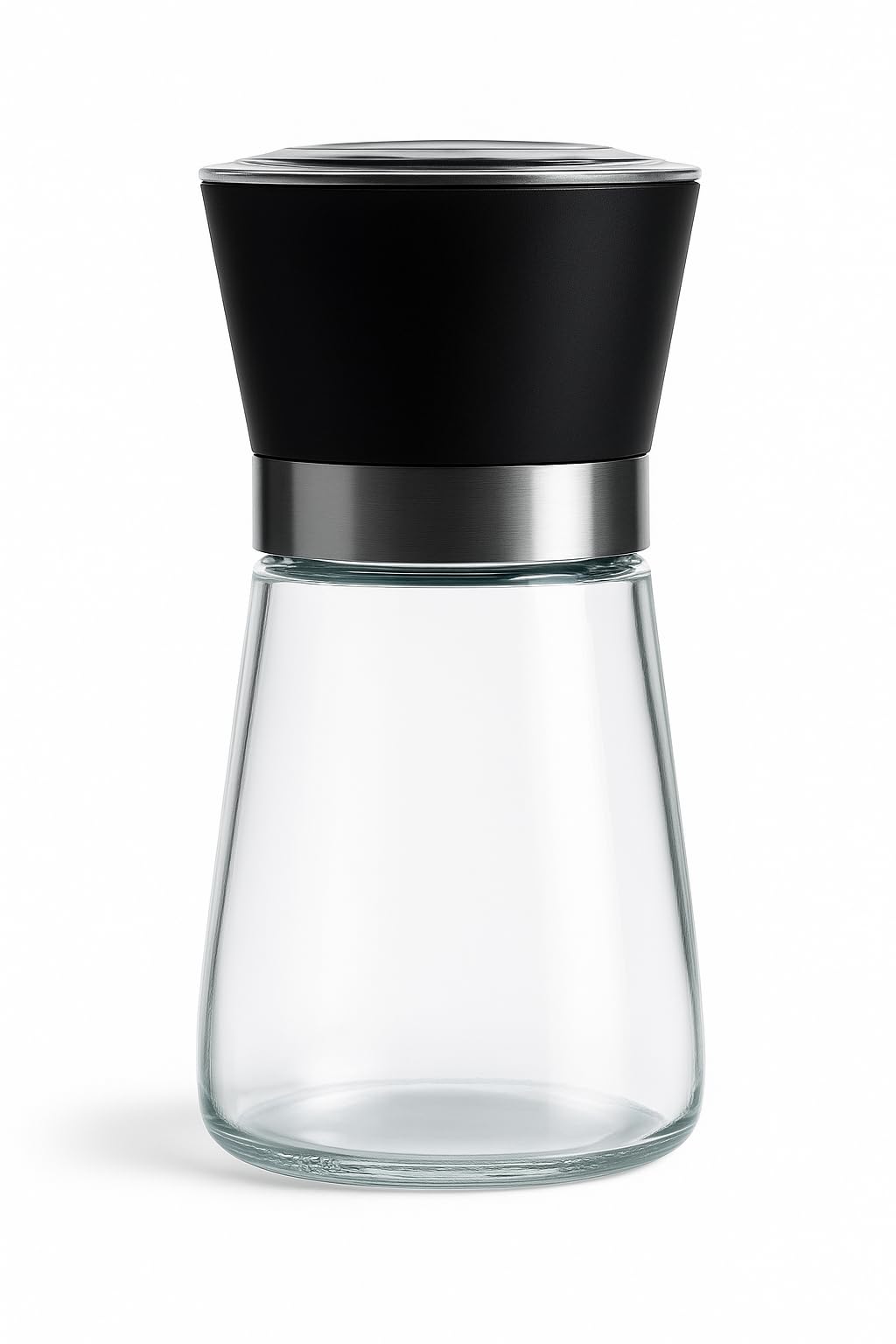Premium Herb and Spice Grinder – Manual Glass Jar with lid with Adjustable Ceramic Burr, Portable Coffee Bean Grinder, Pepper Mill, Salt Grinder, Seed Grinder and Kitchen Spice Crusher