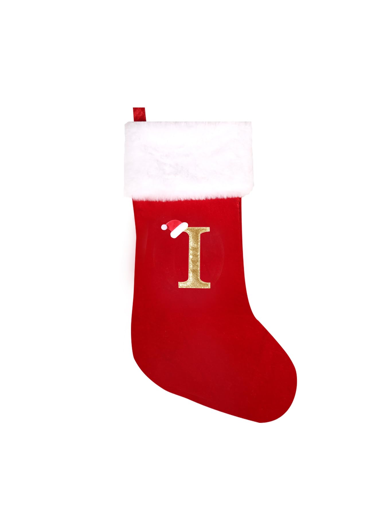 Wlflash 20 Inches Super Soft Plush Monogram Christmas Stockings Xmas Rustic Personalized Stocking Embroidered Letter Decoration for Decor