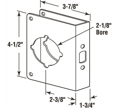 Prime-Line U 10745 Brass Lock and Door Reinforcement Plate for 1-3/4 In. Thick Doors, Bronze Finish (Single Pack)
