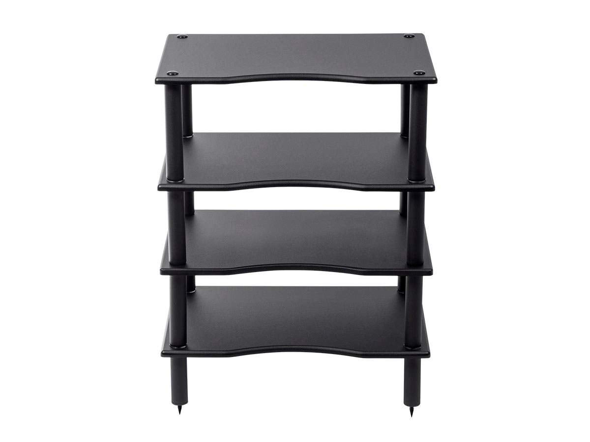 Monolith 4 Tier Shelf Audio Stand - Open Air Storage, Modular Design, Sturdy, Compatible with Bose, Polk, Sony, Yamaha, Pioneer and Others, Black
