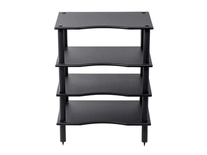 Monolith 4 Tier Shelf Audio Stand - Open Air Storage, Modular Design, Sturdy, Compatible with Bose, Polk, Sony, Yamaha, Pioneer and Others, Black