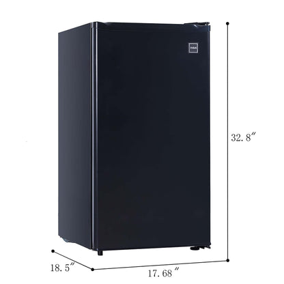RCA RFR321-B-Black-COM RFR321 Single Mini Refrigerator-Freezer Compartment-Adjustable Thermostat Control-Reversible Doors-Ideal for Dorm, Office, RV, Garage, Apartment-Black Cubic Feet, 3.2 CU.FT