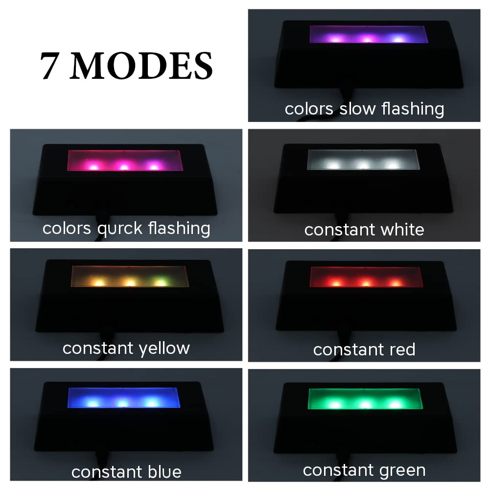 2 Pack LED Light Stand Base, 7 Color Rectangle Display Pedestal Lighted Box