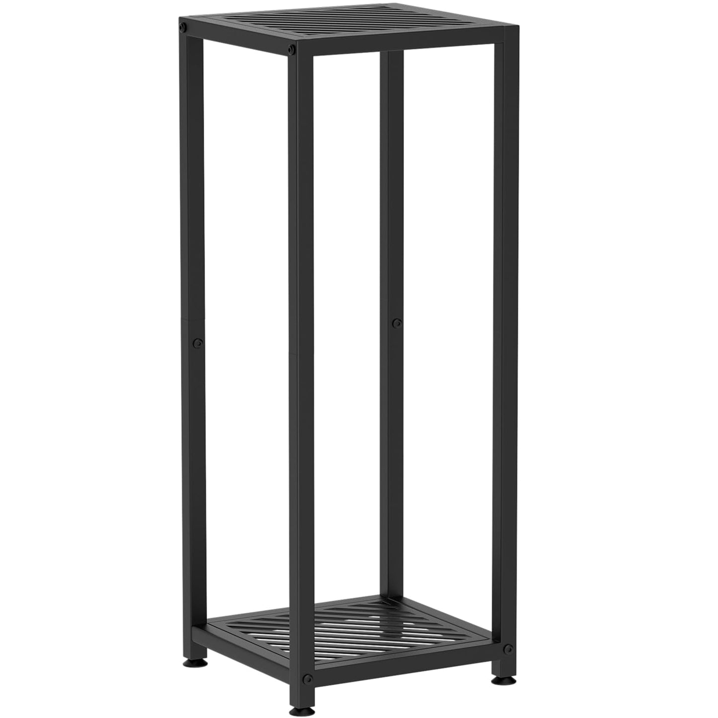 TOSKING Tall Plant Stand Indoor – 2-Tier Modern Metal Shelf, 30" Height & 200 LBS Capacity, Heavy Duty for Living Room, Balcony, Garden (Black)