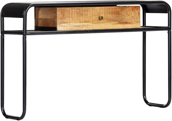 Console Table with 1 Drawer and 2 Compartments, 46.5"x11.8"x29.5" Solid Mango