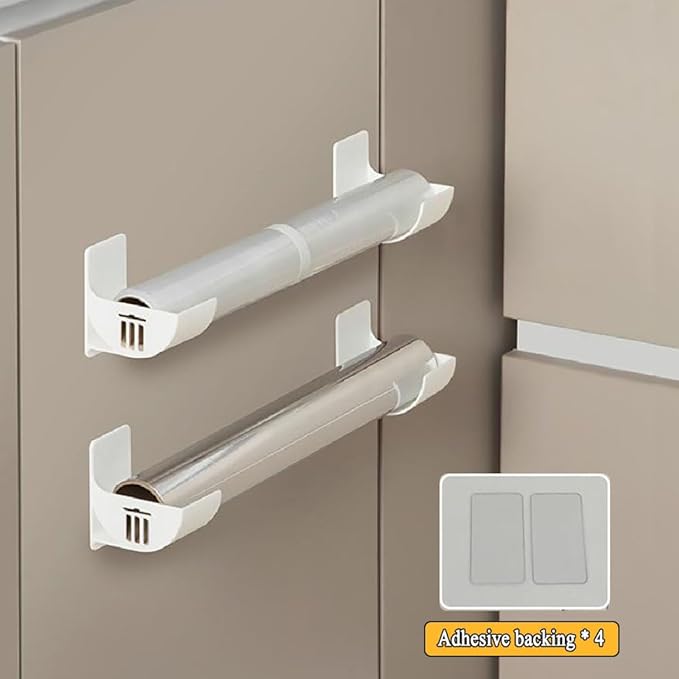 4 Pcs No Punching Trash Bag Dispenser Plastic Bag Holder, Wall Mounted Plastic