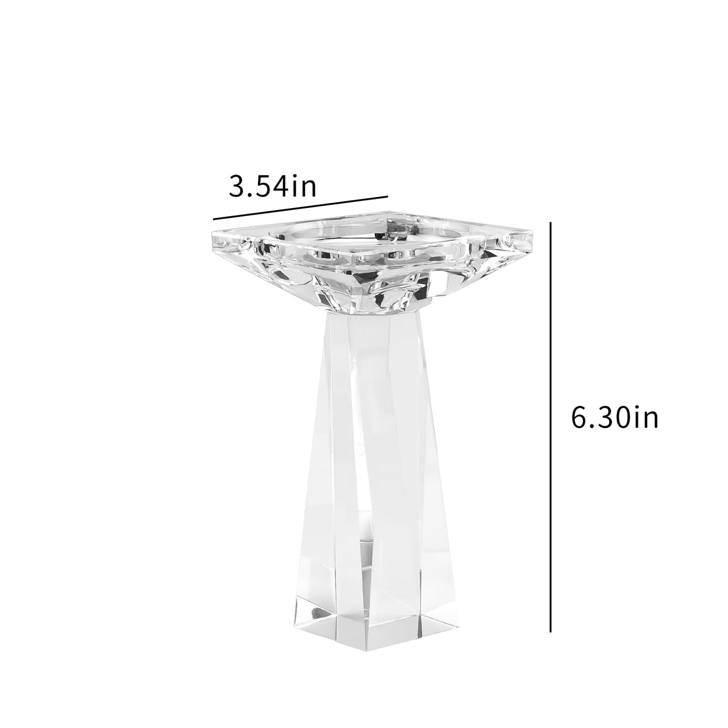 Kitcom Crystal Taper/Pillar Candle Holders Set of 2, 6.3 Inches Height, Table Centerpieces for Home Decor Wedding, Clear