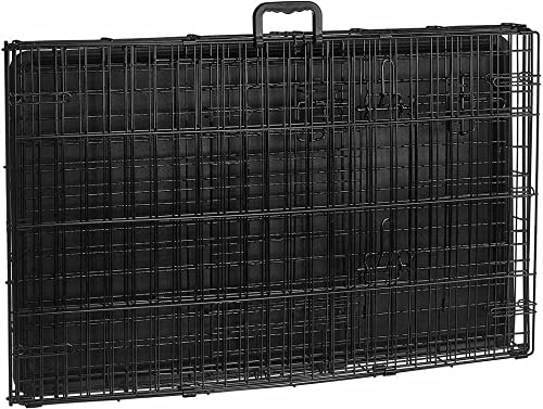 Cardys Dog Crate Puppy Pet Cage with 2 Doors Easy Clean Removable Plastic Tray Folding Metal Training Crate (Small 24''), black
