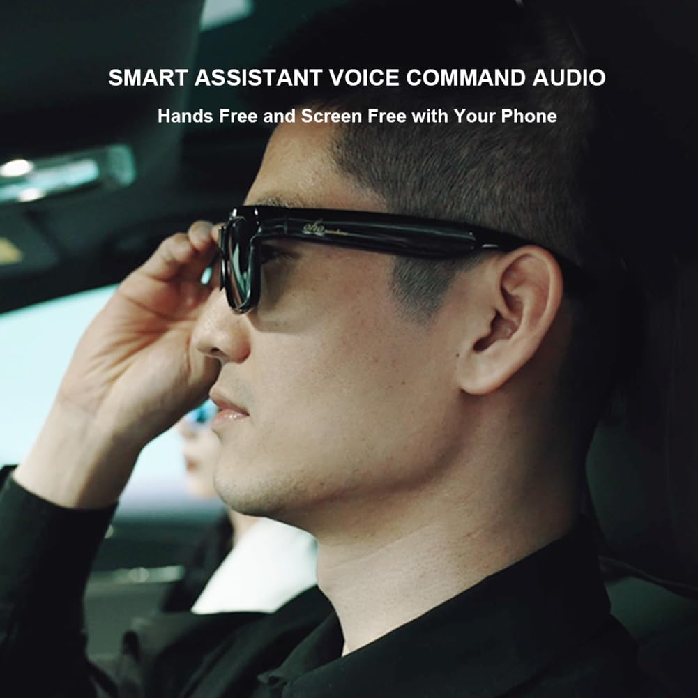OhO Smart Glasses,Polarized Sunglasses with Bluetooth Speaker,Athletic/Outdoor UV Protection and Voice Control,Unisex(Mirror Blue Lens)