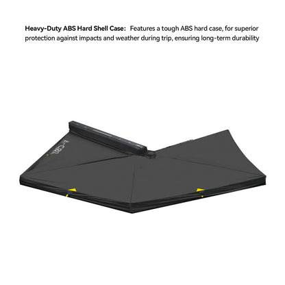 Hard-Shell Litewing 270° Car Awning Driver Side (Left Side) - Heavy Duty Aluminum Frame, One Person Setup, UV Protection, LED Light Strip for Camping, Overlanding, Off-Road