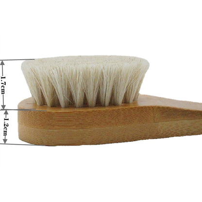 Natural Soft Wool Bristles Dry Facial Cleansing Brush, 6" Face Skin Care Exfoliating Scrub Brush, 2 Pack Wood Handle Face Brush Cleanser.