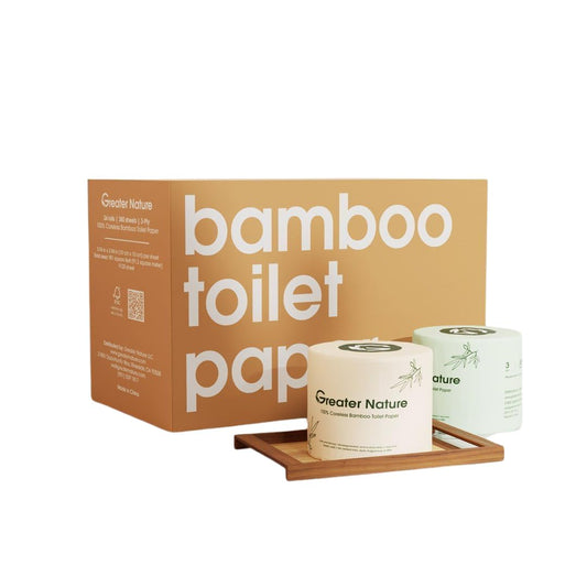 100% Tree-free Bamboo Toilet Paper, 3-Ply, 24 Rolls, Coreless, Plastic-Free Packaging