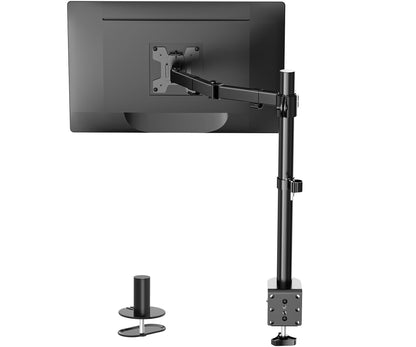 WALI Monitor Arm Mount for Desk, Single Extra Tall Computer Desk Mount, Monitor Bracket Mount Stand Single, up to 32 inch, 22 lbs (M001XL), Black