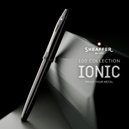 Sheaffer 100 Rollerball Pen | E9375 Ionic Shiny Grey Gunmetal with PVD Trims | Premium Rollerball Pen