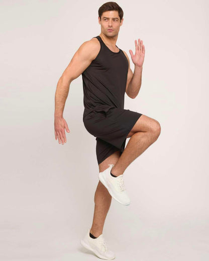Real Essentials 5 Pack: Men's Dry-Fit Muscle Tank Top Sleeveless Shirts Workout Tees Athletic Gym (Big & Tall Available)- Set 3, L
